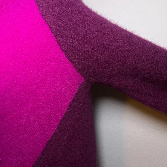 Charter Club Cashmere Luxury Petite Beige Fuchsia Burgundy Bat Wing Cardigan - Picture 5 of 9